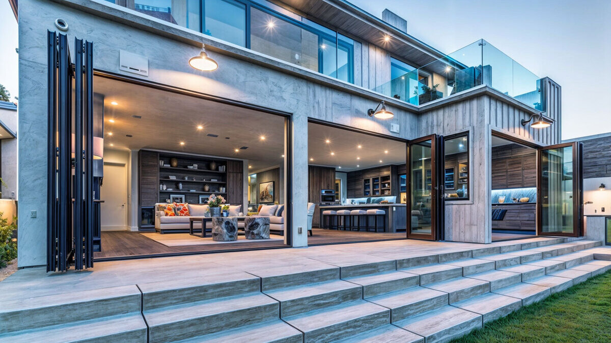 Close-up of subtle condensation forming along the interior corner of a door frame, highlighting how heat transfer through metal frames can create localized comfort issues near the edge.