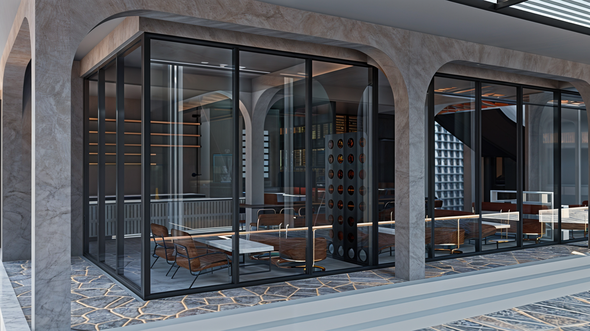 High-traffic retail entrance exposed to cold weather, where aluminum framing without thermal insulation can contribute to drafts and temperature imbalance near the doorway.