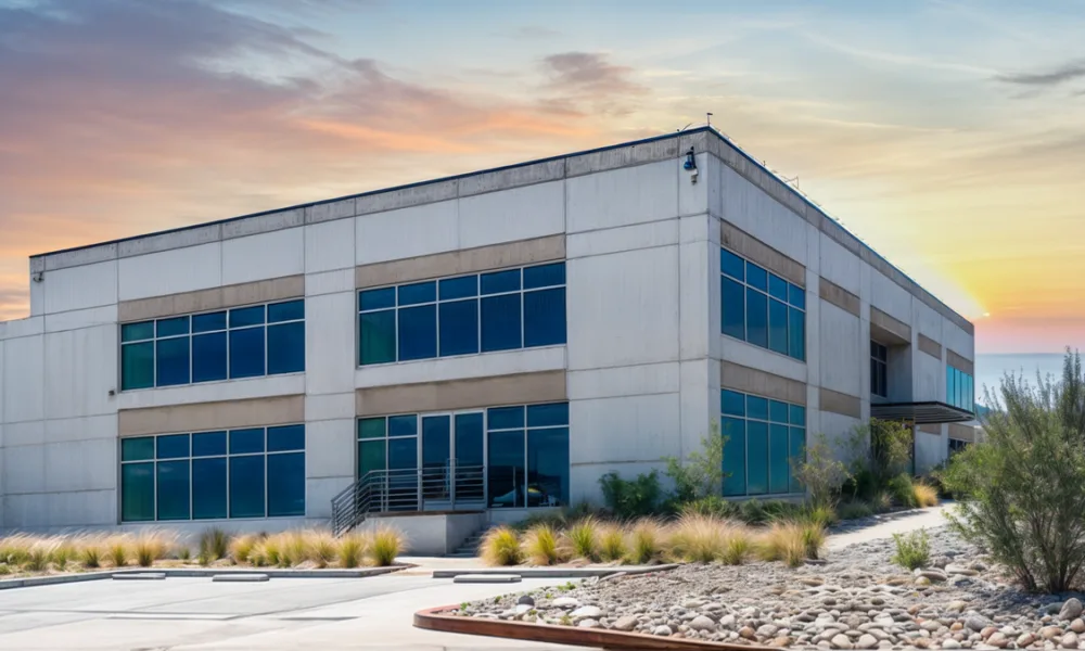 Modern architectural façade using reflective glass to reduce solar heat gain while maintaining natural daylight inside the building.