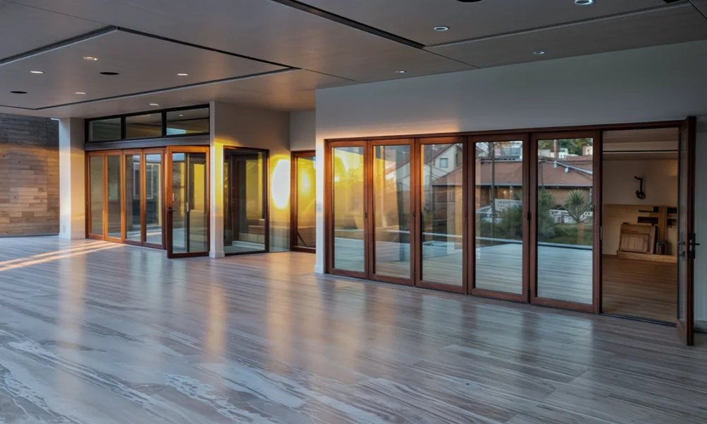 Large glass folding doors can improve natural light, visual openness and everyday comfort in kitchens, dining rooms and living areas connected to patios or gardens.