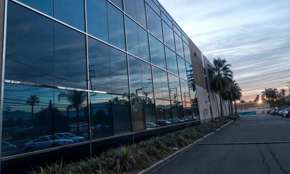 Reflections, interior lighting, and furniture placement affect what visitors can see through a storefront and how quickly they recognize the entrance