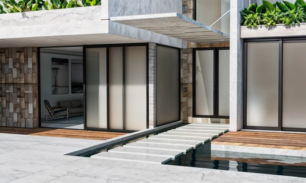 Low-E, insulating, laminated and tinted glass address different combinations of solar exposure, thermal performance, sound control and safety. The appropriate glazing depends on the orientation and requirements of the complete door or window system.