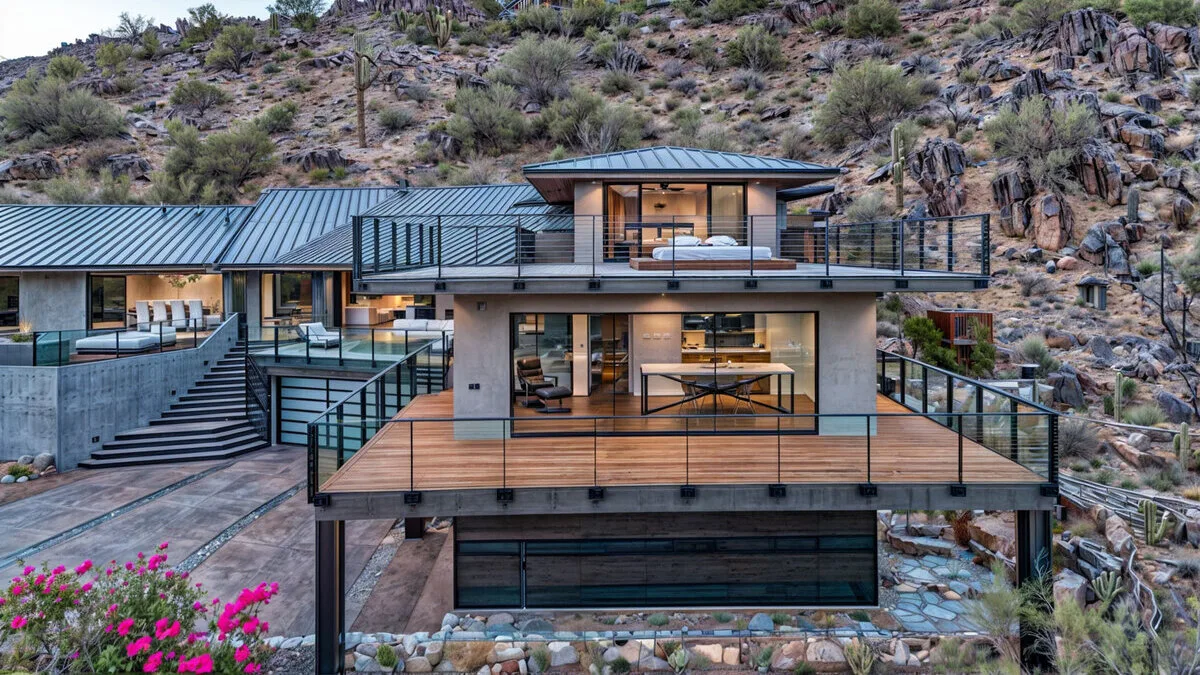 A California room combines the shelter of a roofed living area with a direct connection to a patio, garden or pool. Operable glass doors allow that connection to change according to the weather and how the space is being used.